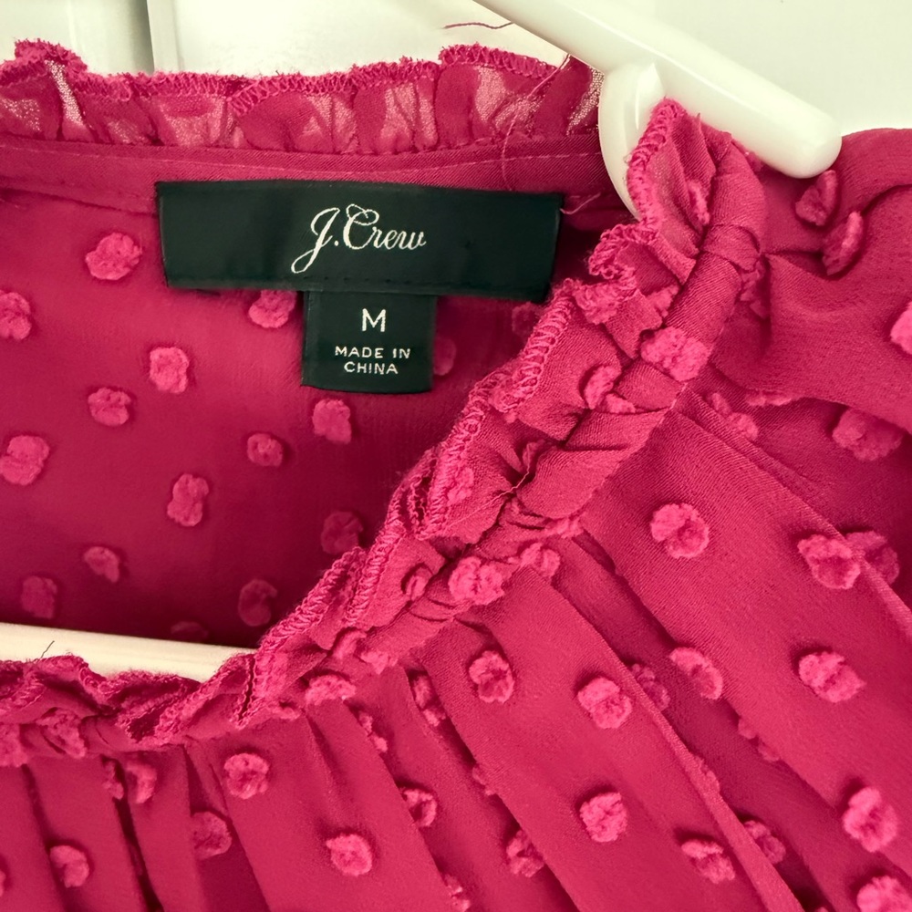 J. Crew Dotted Raspberry Blouse - Picture 3 of 10
